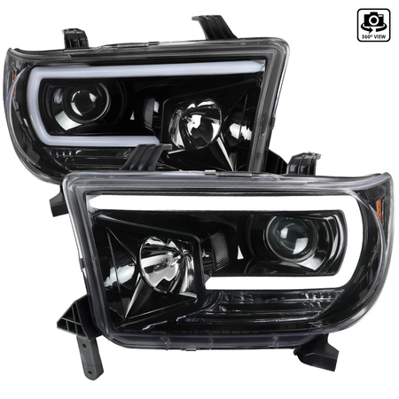 SPEC-D TUNING Toyota Tundra Projector Headlight 2007-2013 2LHP-TUN07BK-G2-TM